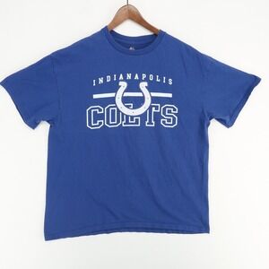 Indianapolis Colts T-Shirt NFL Football Fuzzy Graphic Tee‎ XL Majestic